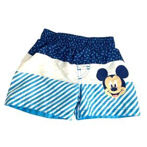 Disney Baby Boy's Blue Mickey Mouse Colorblock Beach Swim Trunks Size 6-9 Months